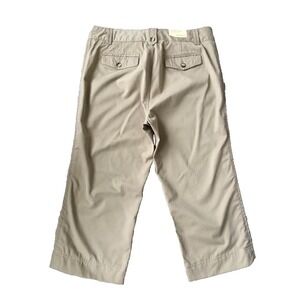 New Eddie Bauer Crop Khaki Chino Pant Y2K Wmn 12 L Capri Vashon Fit Straight Leg